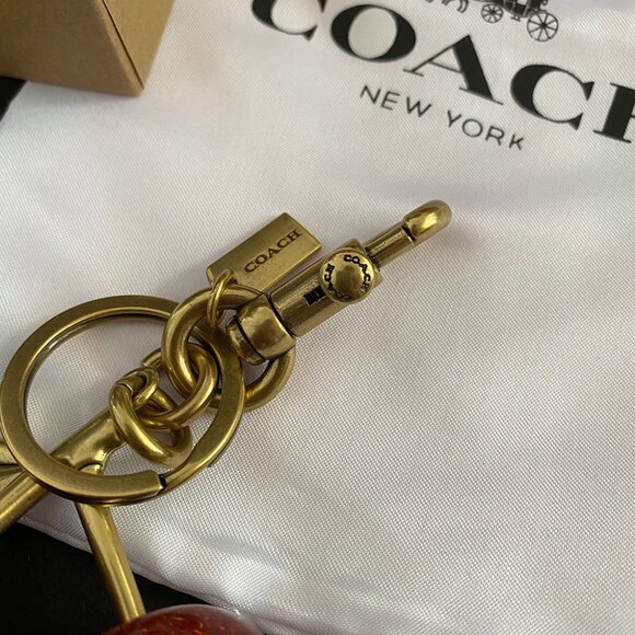 Coach Metal Keychain With Two Red Cherries - Picture 4 of 6